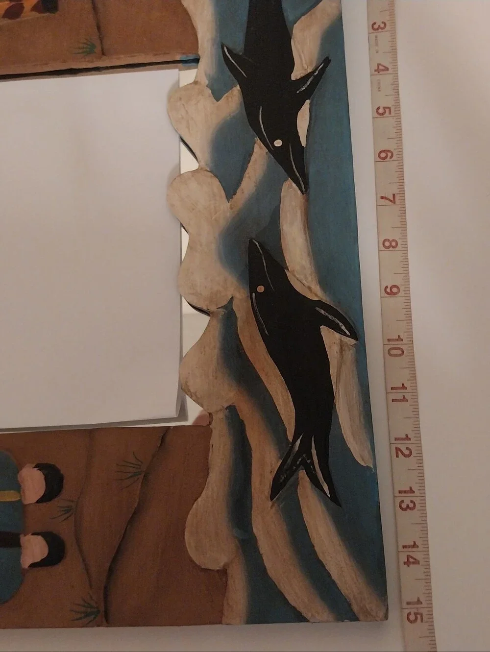 Wooden Noah's Ark Themed Wall Mirror in Multicolor